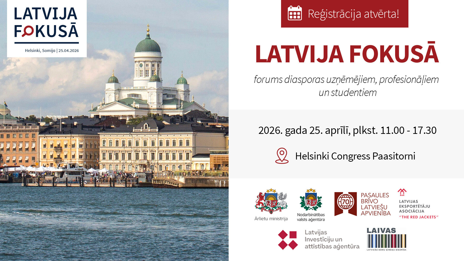 25. aprīlī Helsinkos notiks forums “Latvija fokusā” diasporas uzņēmējiem, profesionāļiem un studentiem