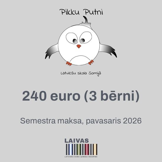 Skolas "Pikku Putni" semestra maksa. 3 bērni (pavasaris 2026)